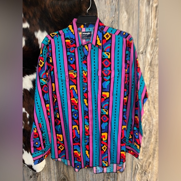 Vintage made in USA size XL retro bright colored western shirt button up - Picture 2 of 6